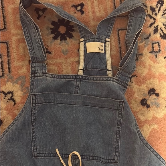Wilfred Blue Denim Overall Shorts with Relaxed Fit - Picture 3 of 8